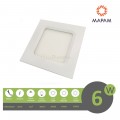 Pannello led quadrato 6W da incasso 12x12 lampada soffitto slim luce calda 3000k