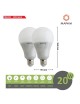 X2 Lampadina led 20w E27 bulbo attacco grande 220V luce bianco naturale calda