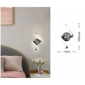 Applique a parete led 9w spirale verticale argento design moderno luce bianco naturale per interno comodino camera