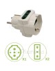 Adattatore riduttore triplo spina shuko 10/16A P17 2P/T con 2 prese bipasso e 1 presa shuko bianco