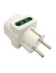 Adattatore riduttore triplo spina shuko 10/16A P17 2P/T con 2 prese bipasso e 1 presa shuko bianco