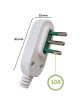 Spina elettrica volante 10A 2P/T S17 salva spazio presa grande uscita cavo assiale bianco 250V per prolunga