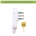 Spina elettrica volante 10A 2P/T S17 salva spazio presa grande uscita cavo assiale bianco 250V per prolunga