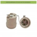 Portalampada per lampadina attacco grande E27 grigio in ceramica 250V con sfaffa