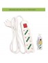 Multipresa prolunga elettrica con 3 prese schuko 16A 250V ciabatta bianco cavo 1.5 mt con interruttore
