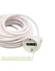 Prolunga elettrico 3 5 10mt con spina piatta presa shuko 10 16A 250V cavo bianco lineare 3G1