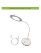 Lampada da scrivania cerchio led touch luce lettura ricaricabile usb bianco orientabile lume tavolo comodino design moderno