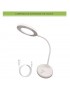 Lampada da scrivania cerchio led touch luce lettura ricaricabile usb bianco orientabile lume tavolo comodino design moderno