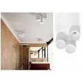 Plafoniera cilindro 3 luci led attacco GU10 in gesso lampada da soffitto moderno bianco verniciabile