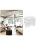 Plafoniera 5 cilindri in gesso luce led attacco GU10 lampada da soffitto moderno bianco verniciabile