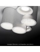 Plafoniera 5 cilindri in gesso luce led attacco GU10 lampada da soffitto moderno bianco verniciabile