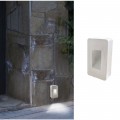 Segnapasso led cob 12w quadrato bianco faretto da esterno a parete IP65 per giardino scale luce bianca naturale calda