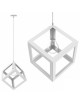 Lampadario a sospensione cubo E27 pendente cubico design moderno portalampada geometrico in metallo bianco nero tortora 