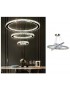 Lampadario sospeso luce led 55w 3 cerchi anelli cristallo design moderno cromato argento lampada da soffitto circolare