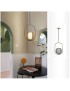 Lampadario sospeso ovale luce led E27 con sfera in rete metallica lampada oro design moderno minimal per camera soggiorno