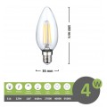 Lampadina led filamento oliva 4w attacco piccolo E14 trasparente luce calda fredda bianca a basso consumo