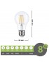 Lampadina filamento led 8w A60 bulbo attacco grande E27 sfera trasparente luce fredda bianca 6500k
