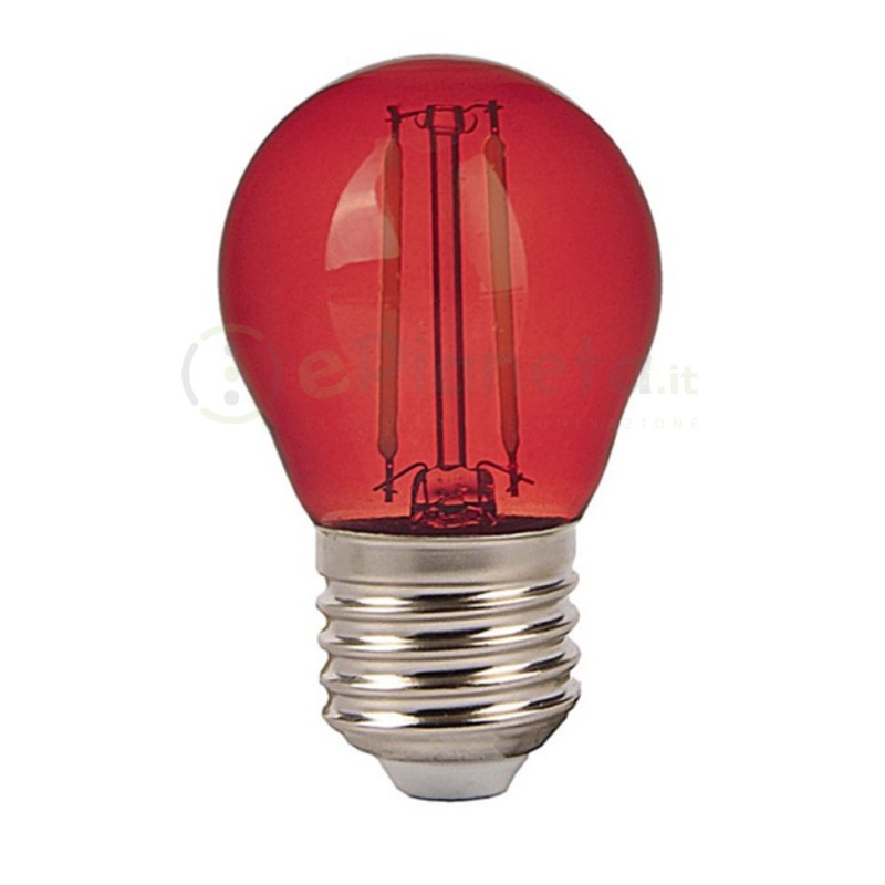 Lampadine filamento luce led 4w G45 attacco grande E27 palla sfera colorate rosso verde blu decorative per feste