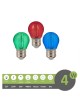 Lampadine filamento luce led 4w G45 attacco grande E27 palla sfera colorate rosso verde blu decorative per feste