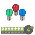 Lampadine filamento luce led 4w G45 attacco grande E27 palla sfera colorate rosso verde blu decorative per feste