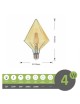 Lampadina filamento led attacco grande E27 4W diamante ambra lampada decorativa vintage luce calda