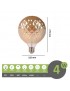 Lampadina filamento led attacco grande E27 4W sfera globo ambra effetto cristallo lampada decorativa vintage luce calda
