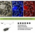 Catena di luci bicolore Natale 300 led serie luminosa natalizie cavo verde albero feste decorativa luce bianco rosso blu calda