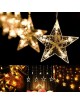 Tenda luminosa led con stelle 2x1 m luci di Natale decorazioni natalizie stelline luce bianca calda per addobbo feste