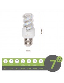Lampadina led E27 7w tortiglione vortice luce spirale attacco grande bianca fredda naturale calda