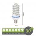 Lampadina led E27 30w tortiglione vortice luce spirale attacco grande bianca fredda naturale calda