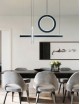 Lampadario led a sospensione 80w cerchi cerchio cristallo oro nero design moderno lineare per cucina soggiorno camera da letto