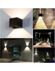 Applique doppio Nero cubo led 6W luce regolabile IP65 faretto a muro parete