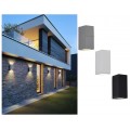 Applique da parete rettangolare doppia luce GU10 design moderno per esterno giardino impermeabile IP65 bianco grigio nero