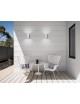 Applique da parete rettangolare doppia luce GU10 design moderno per esterno giardino impermeabile IP65 bianco grigio nero