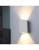 Applique da parete rettangolare doppia luce GU10 design moderno per esterno giardino impermeabile IP65 bianco grigio nero
