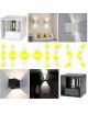 Applique doppio Nero cubo led 6W luce regolabile IP65 faretto a muro parete