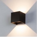 Applique doppio Nero cubo led 6W luce regolabile IP65 faretto a muro parete