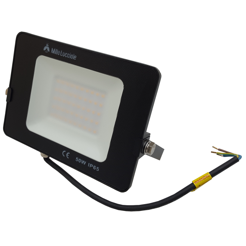 Faro led slim da esterno 50w IP65 faretto smd altà luminosità luce calda fredda metallo nero