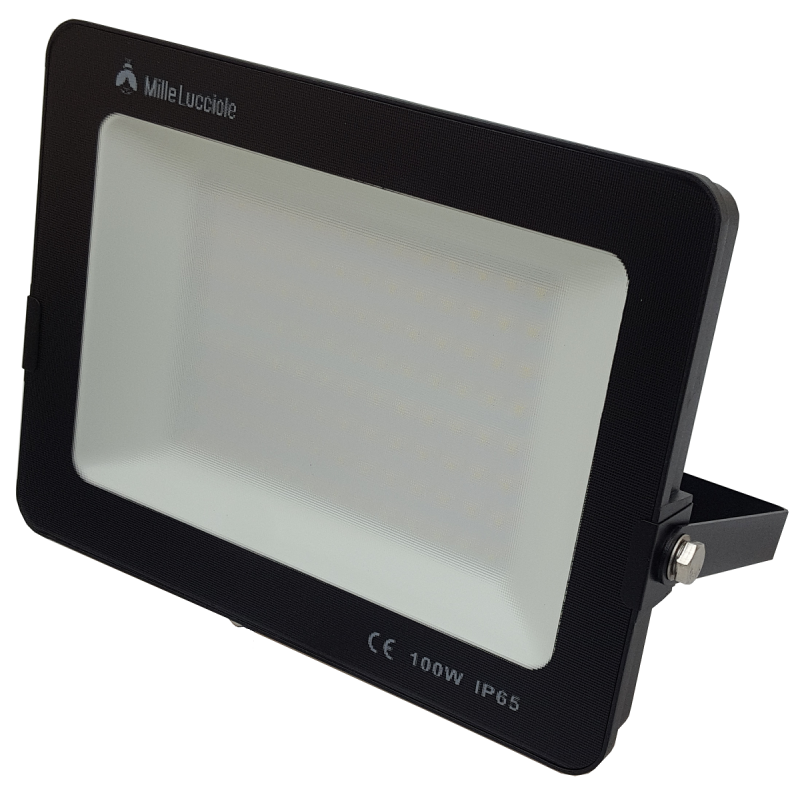 Faro led slim da esterno 100w IP65 faretto smd altà luminosità luce calda fredda metallo nero