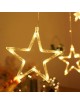 Tenda luminosa led con stelle 2x1 m luci di Natale decorazioni natalizie stelline luce bianca calda per addobbo feste