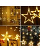 Tenda luminosa led con stelle 2x1 m luci di Natale decorazioni natalizie stelline luce bianca calda per addobbo feste
