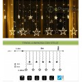 Tenda luminosa led con stelle 2x1 m luci di Natale decorazioni natalizie stelline luce bianca calda per addobbo feste