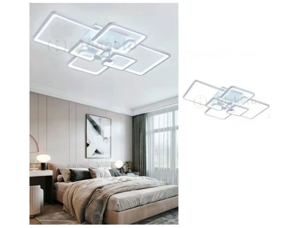 Lampadario da soffitto led 6 luci quadrato plafoniera design moderno per  camera