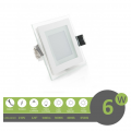 Pannello led quadrato slim vetro 6w faretto incasso completo driver Downlight