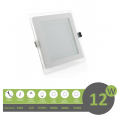 Pannello led quadrato slim vetro 12w faretto incasso completo driver Downlight