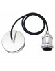 Portalampada E27 nero bianco argento bronzo oro a sospensione pendente con cavo moderno