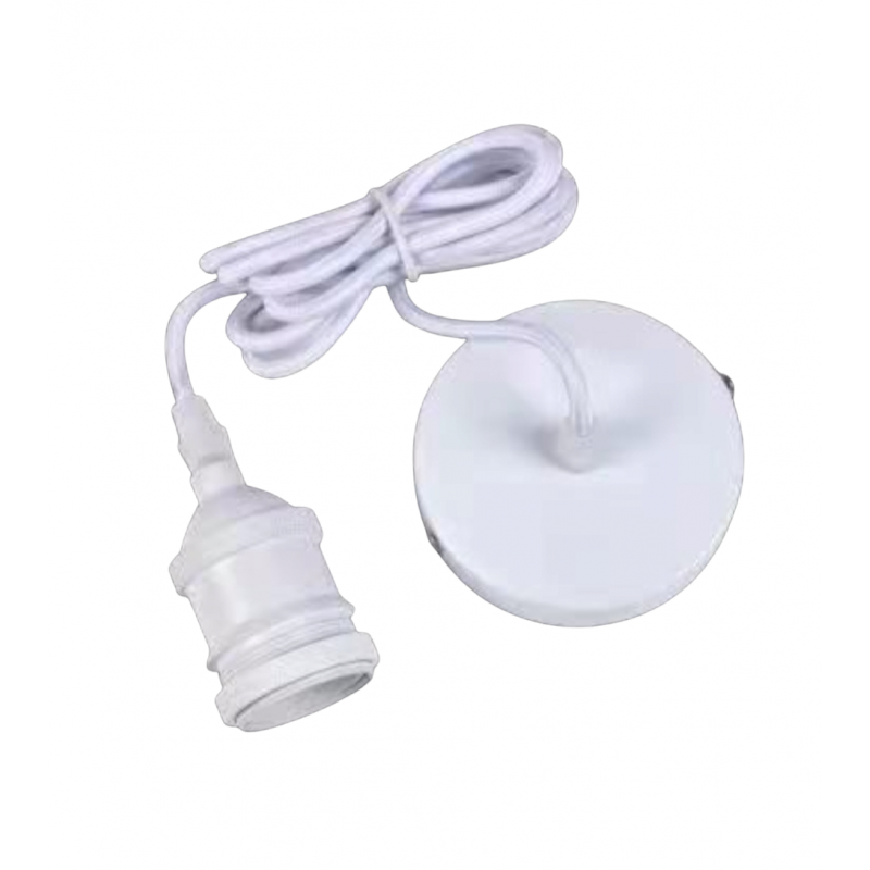 Portalampada E27 nero bianco argento bronzo oro a sospensione pendente con cavo moderno