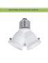 Adattatore E27 doppio portalampada attacco grande bianco splitter sdoppiatore per lampadine led