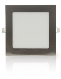 Pannello led quadrato 12w acciaio satinato nichel incasso Faro faretto luce bianca naturale calda Downlight