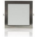 Pannello led quadrato 18w acciaio satinato nichel incasso faretto Downlight